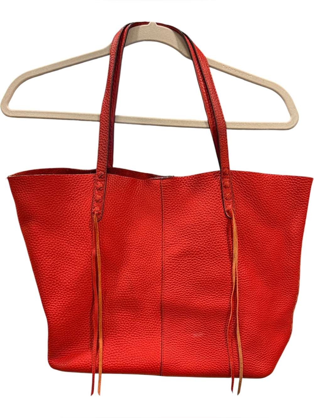 Rebecca Minkoff Large Red Leather Tote Whipstitch Fringe